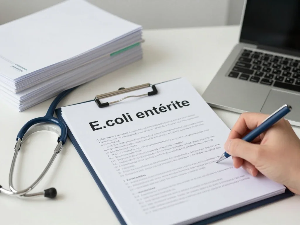 Contexte professionnel illustrant « E. coli entérite »