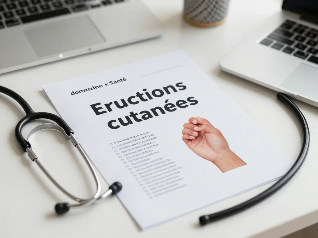 Contexte professionnel illustrant « Eruptions cutanées »