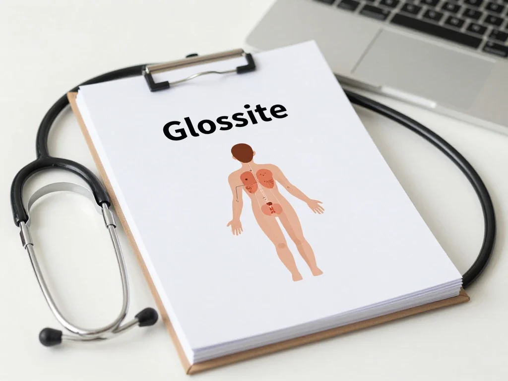Contexte professionnel illustrant « Glossite »