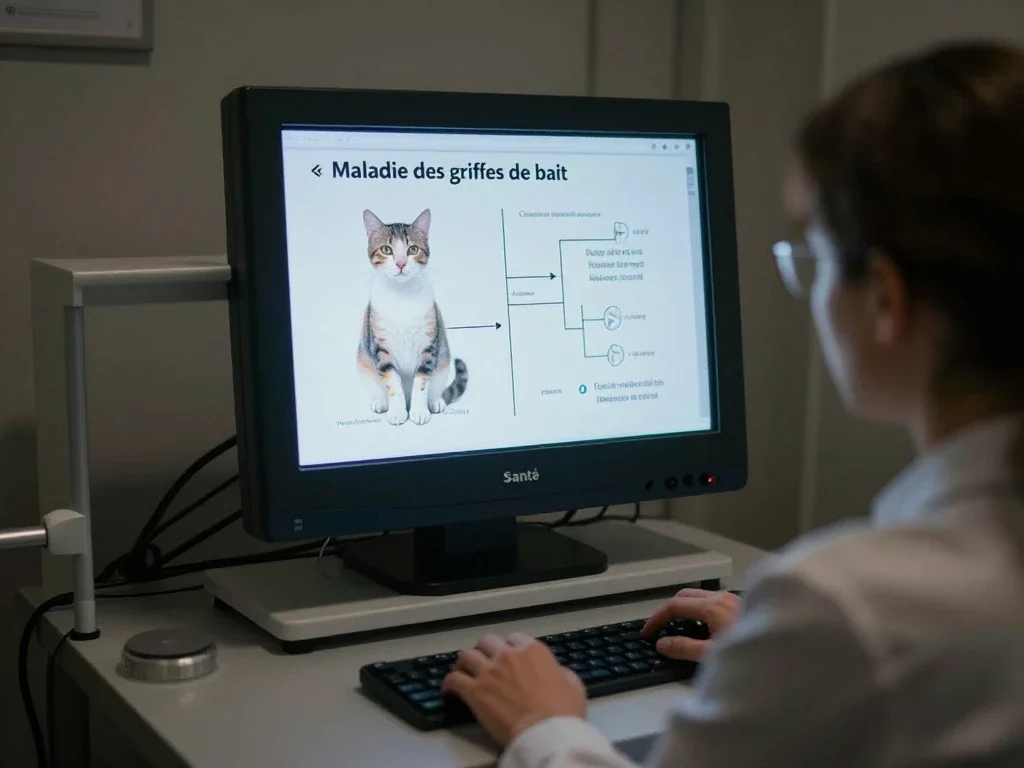 Contexte professionnel illustrant « Maladie des griffes du chat »