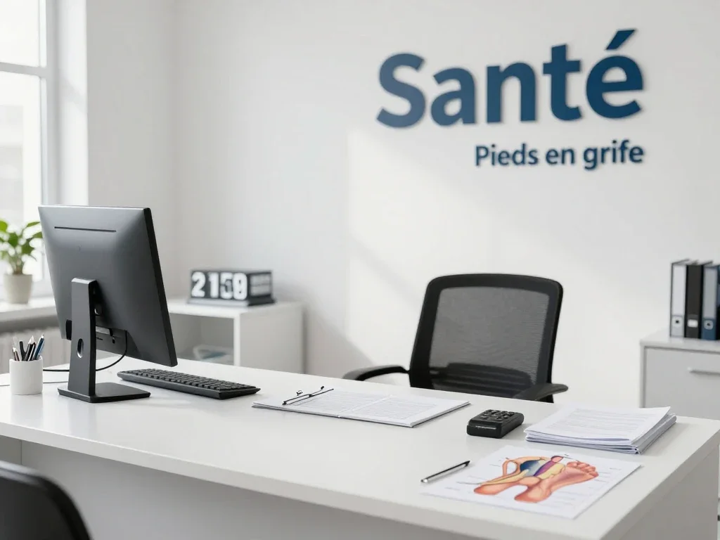 Contexte professionnel illustrant « Pieds en griffe »