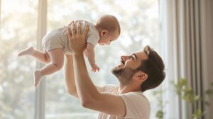faire sauter un bébé dans ses bras