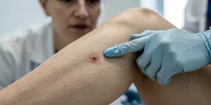 petit bouton sur les jambes qui gratte