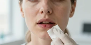 ampoule de sang dans la bouche