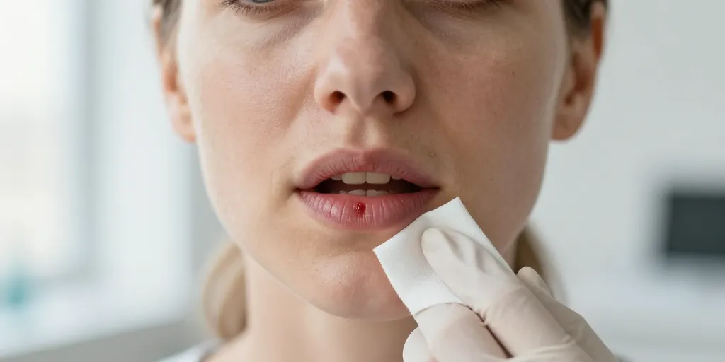 ampoule de sang dans la bouche